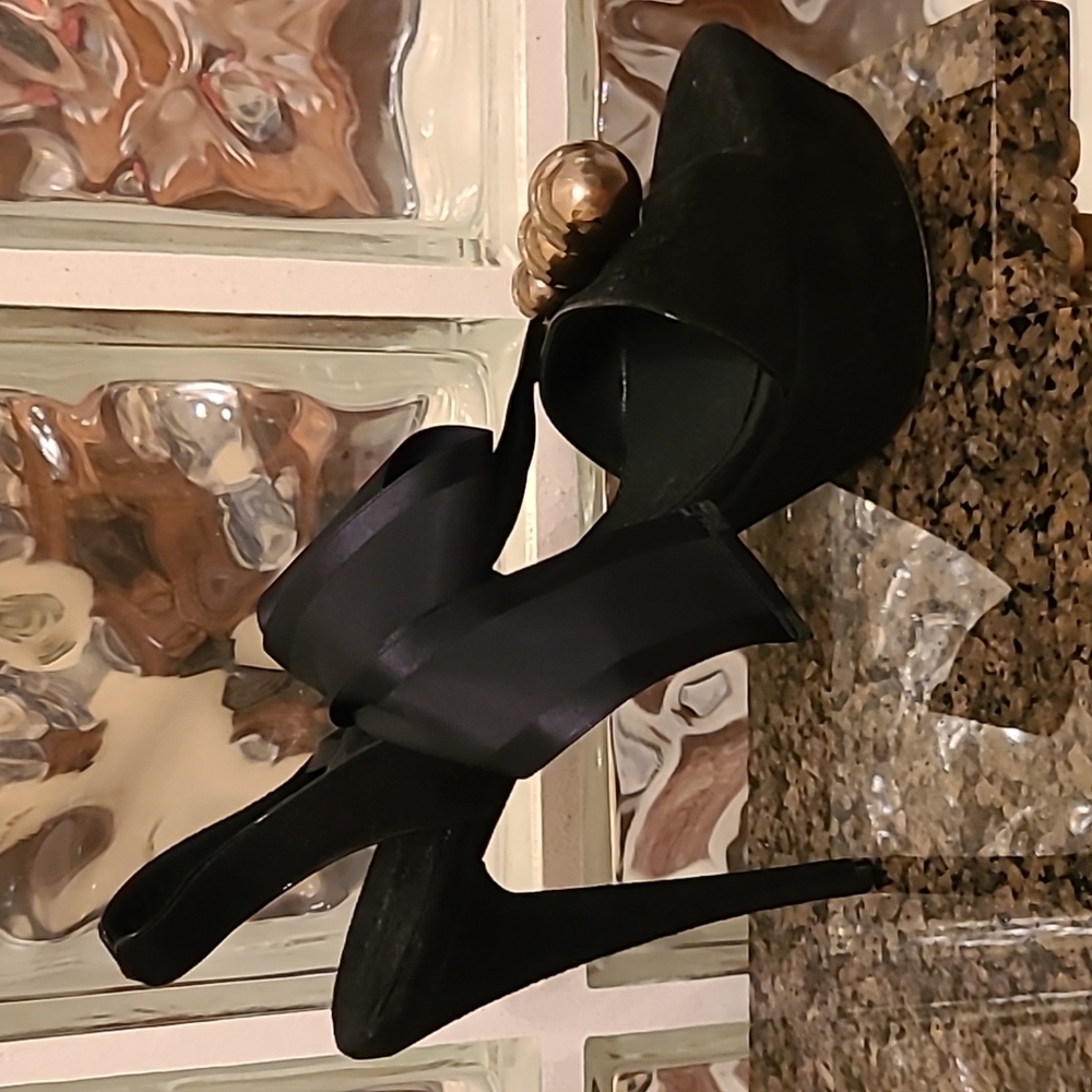 Donna Karan Black Velvet Heels